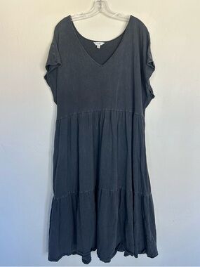 Terra & Sky Women's Black Swing Dress Plus Size 3XL (1580)